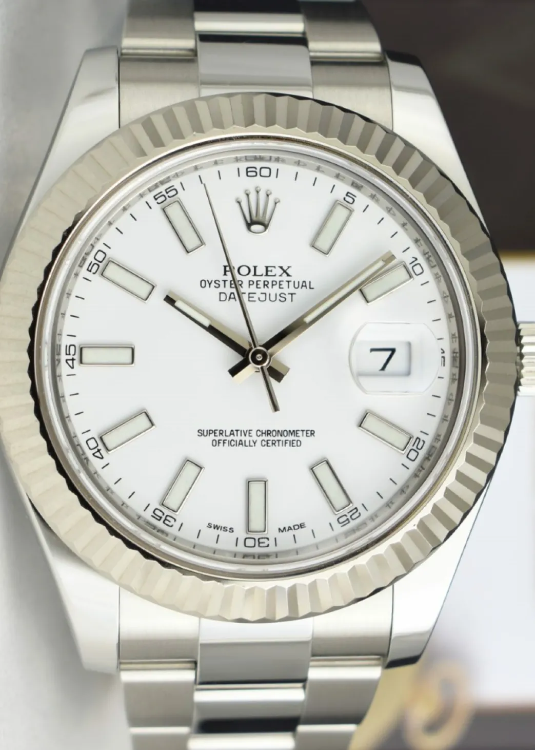 rolex_mens_mm_white_gold__1-1.webp Men's Watches | Dress Watches | Sant Blanc ROLEX Mens 41mm White Gold & Stainless Steel DateJust II White Index Dial Model 116334