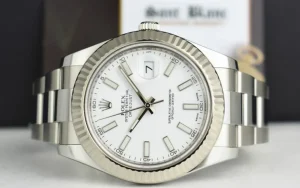 Men's Watches | Dress Watches | Sant Blanc ROLEX Mens 41mm White Gold & Stainless Steel DateJust II White Index Dial Model 116334