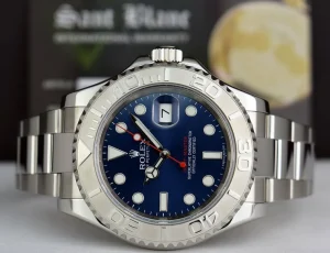 Yachting Professional Watches | Sports Watches | Sant Blanc Rolex Mens Platinum & Stainless Steel YachtMaster Blue Index Dial Model 116622