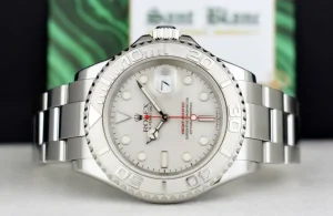 Yachting Professional Watches | Sant Blanc ROLEX Mens Platinum & Stainless Steel YachtMaster Platinum Dial Model 16622