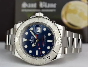Yachting Professional Watches | Sports Watches | Sant Blanc Rolex Mens Platinum & Stainless Steel YachtMaster Blue Index Dial Model 116622