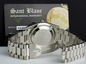 President Dress Watches | Sant Blanc ROLEX Mens Platinum Day Date President Blue Diamond Dial Model 118206
