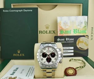 Men's Watches | Racing Professional Watches | Sant Blanc ROLEX Mens Stainless Daytona White Panda Red Hands Fat Buckle Model 116520