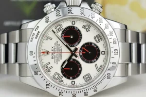 Men's Watches | Racing Professional Watches | Sant Blanc ROLEX Mens Stainless Daytona White Panda Red Hands Fat Buckle Model 116520