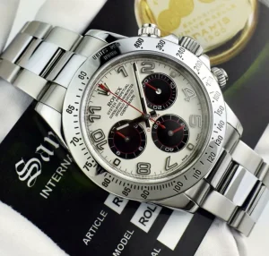 Men's Watches | Racing Professional Watches | Sant Blanc ROLEX Mens Stainless Daytona White Panda Red Hands Fat Buckle Model 116520