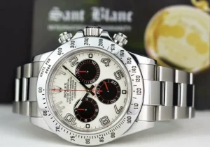 Men's Watches | Racing Professional Watches | Sant Blanc ROLEX Mens Stainless Daytona White Panda Red Hands Fat Buckle Model 116520