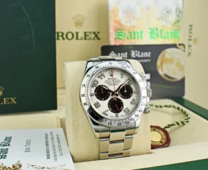 Men's Watches | Racing Professional Watches | Sant Blanc ROLEX Mens Stainless Daytona White Panda Red Hands Fat Buckle Model 116520