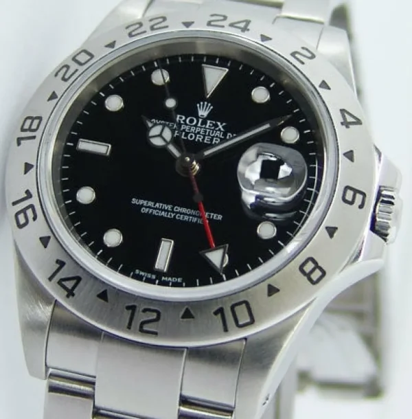 Sports Watches | Men's Watches | Sant Blanc ROLEX Mens Stainless Steel Explorer II Black Index Dial SEL Model 16570