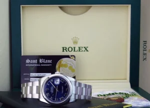 Men's Watches | Dress Watches | Sant Blanc ROLEX Mens Stainless Steel DateJust 36 Blue Roman Dial Oyster Band Model 116200