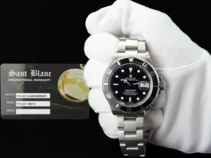 Diving Professional Watches | Sports Watches | Sant Blanc ROLEX Mens Stainless Steel Submariner Black Index Dial SEL Model 16610