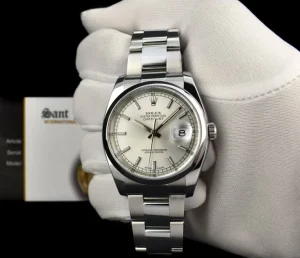 Men's Watches | Dress Watches | Sant Blanc ROLEX Mens Stainless Steel DateJust 36 Silver Index Dial Oyster Band Model 116200