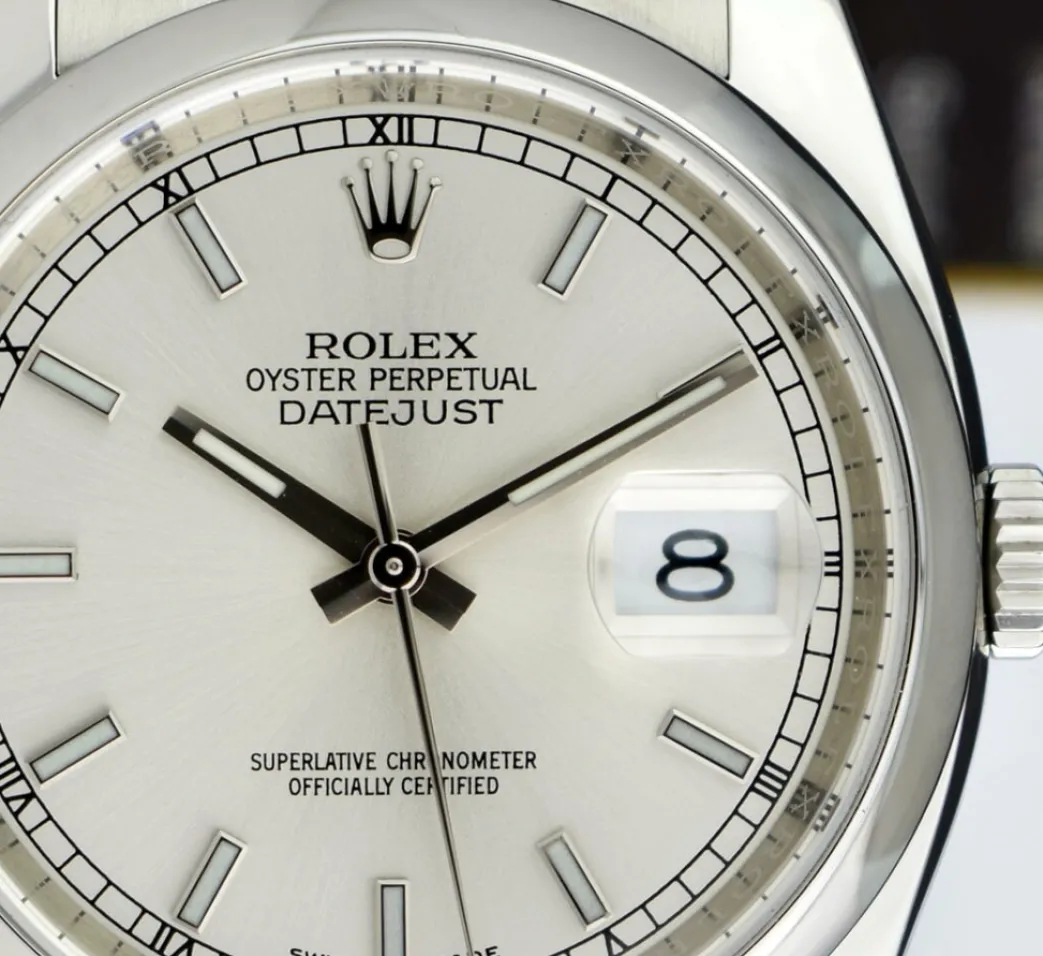 rolex_mens_stainless_stee_10-2.webp Men's Watches | Dress Watches | Sant Blanc ROLEX Mens Stainless Steel DateJust 36 Silver Index Dial Oyster Band Model 116200