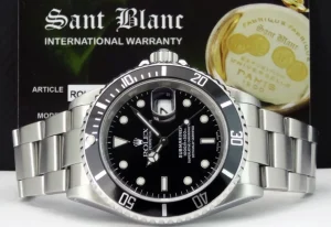 Diving Professional Watches | Sports Watches | Sant Blanc ROLEX Mens Stainless Steel Submariner Black Index Dial SEL Model 16610