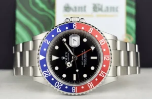 Pilots Professional Watches | Sant Blanc ROLEX Mens Stainless Steel GMT Master II Pepsi Bezel No Holes Model 16710