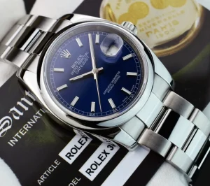 Men's Watches | Dress Watches | Sant Blanc ROLEX Mens Stainless Steel DateJust 36 Blue Index Dial Oyster Band Model 116200