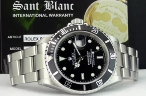 Diving Professional Watches | Sports Watches | Sant Blanc ROLEX Mens Stainless Steel Submariner Black Index Dial SEL Model 16610