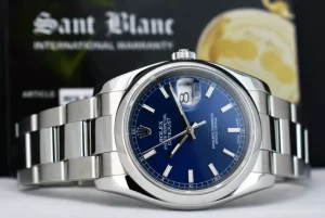 Men's Watches | Dress Watches | Sant Blanc ROLEX Mens Stainless Steel DateJust 36 Blue Index Dial Oyster Band Model 116200