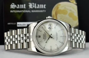 Dress Watches | Men's Watches | Sant Blanc ROLEX Mens Stainless Steel DATEJUST Silver Index Dial Jubilee Band Model 116200