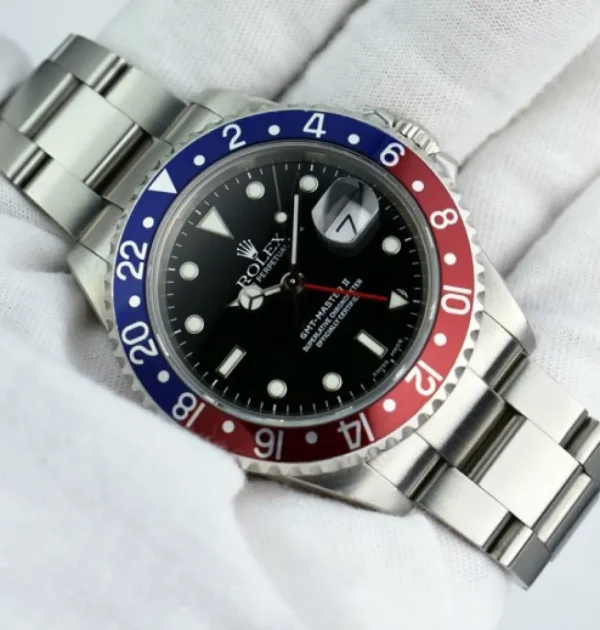 Men's Watches | Pilots Professional Watches | Sant Blanc ROLEX Mens Stainless Steel GMT Master II Blue Red 
