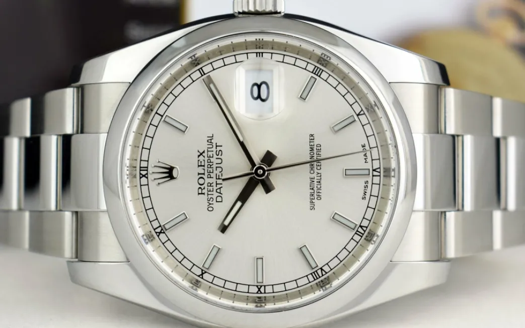 rolex_mens_stainless_stee_7-5.webp Men's Watches | Dress Watches | Sant Blanc ROLEX Mens Stainless Steel DateJust 36 Silver Index Dial Oyster Band Model 116200