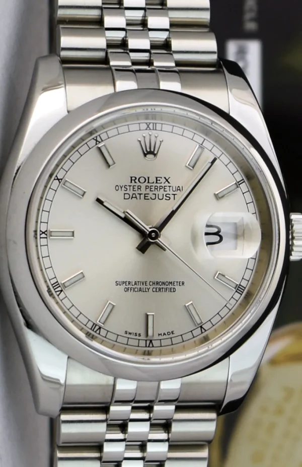 Dress Watches | Men's Watches | Sant Blanc ROLEX Mens Stainless Steel DATEJUST Silver Index Dial Jubilee Band Model 116200