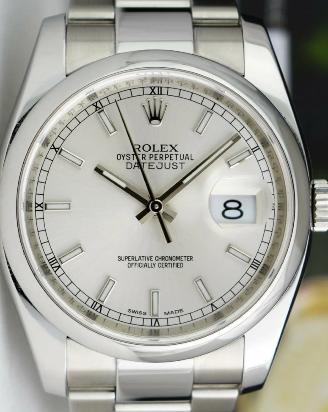 rolex_mens_stainless_stee_8-8.webp Men's Watches | Dress Watches | Sant Blanc ROLEX Mens Stainless Steel DateJust Silver Index Dial Oyster Band Model 116200