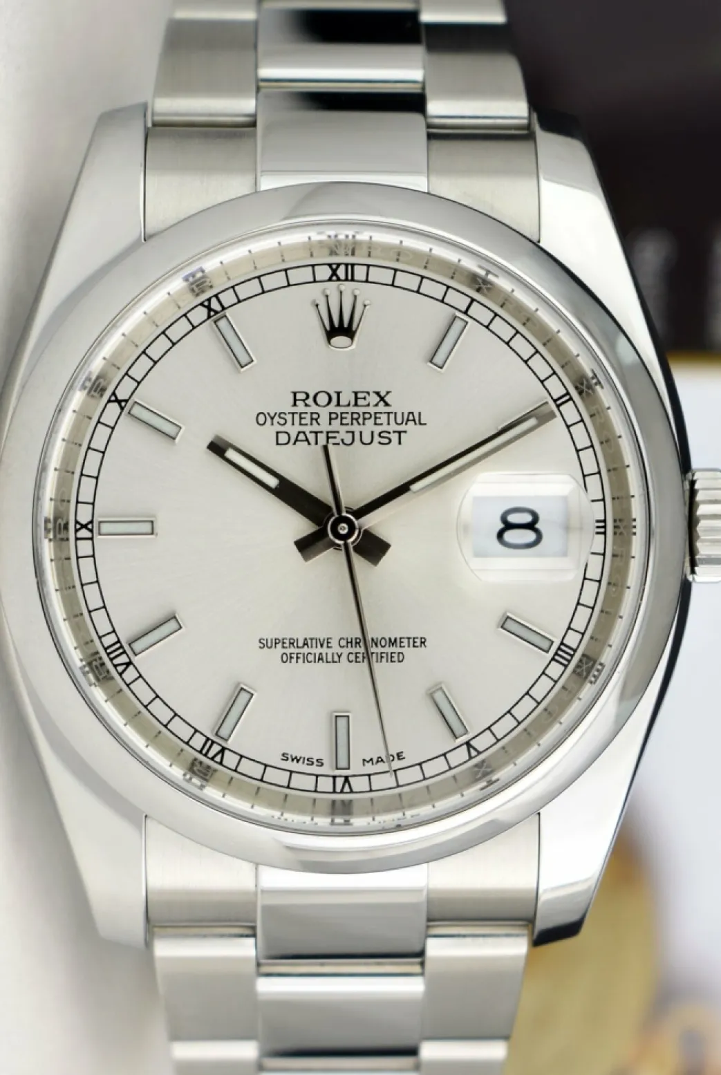 rolex_mens_stainless_stee_9-5.webp Men's Watches | Dress Watches | Sant Blanc ROLEX Mens Stainless Steel DateJust 36 Silver Index Dial Oyster Band Model 116200