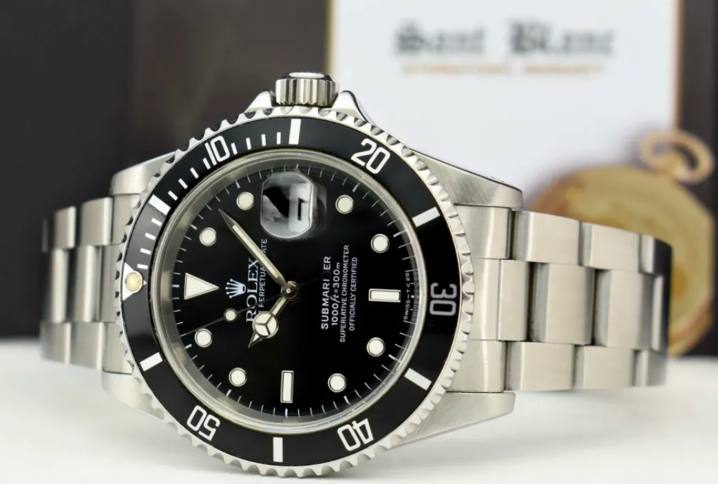 rolex_mens_vintage_stainl_4.webp Diving Professional Watches | Sports Watches | Sant Blanc ROLEX Mens Vintage Stainless Steel Submariner Black Dial Model 16610