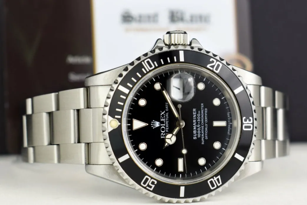 rolex_mens_vintage_stainl_6.webp Diving Professional Watches | Sports Watches | Sant Blanc ROLEX Mens Vintage Stainless Steel Submariner Black Dial Model 16610