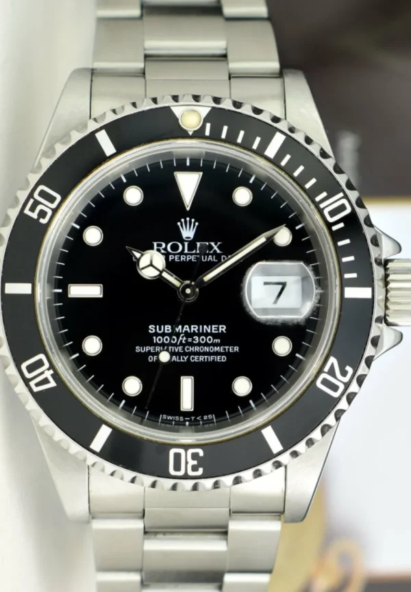 Diving Professional Watches | Sports Watches | Sant Blanc ROLEX Mens Vintage Stainless Steel Submariner Black Dial Model 16610