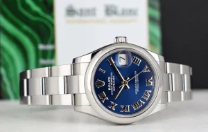 Dress Watches | Sant Blanc ROLEX MidSize Stainless Steel Datejust 31 Blue Roman 2023 with Card Model 278240