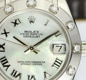 The Masterpiece | Sant Blanc ROLEX Midsize White Gold Pearlmaster Datejust Mother of Pearl Roman Dial Model 81319