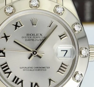 The Masterpiece | Sant Blanc ROLEX Midsize White Gold Pearlmaster Datejust Silver Roman Card Model 81319
