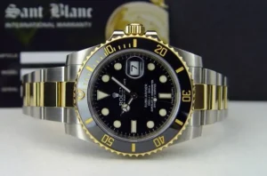 Diving Professional Watches | Men's Watches | Sant Blanc ROLEX 40mm 18kt Gold & Stainless Submariner Black Ceramic Model 116613
