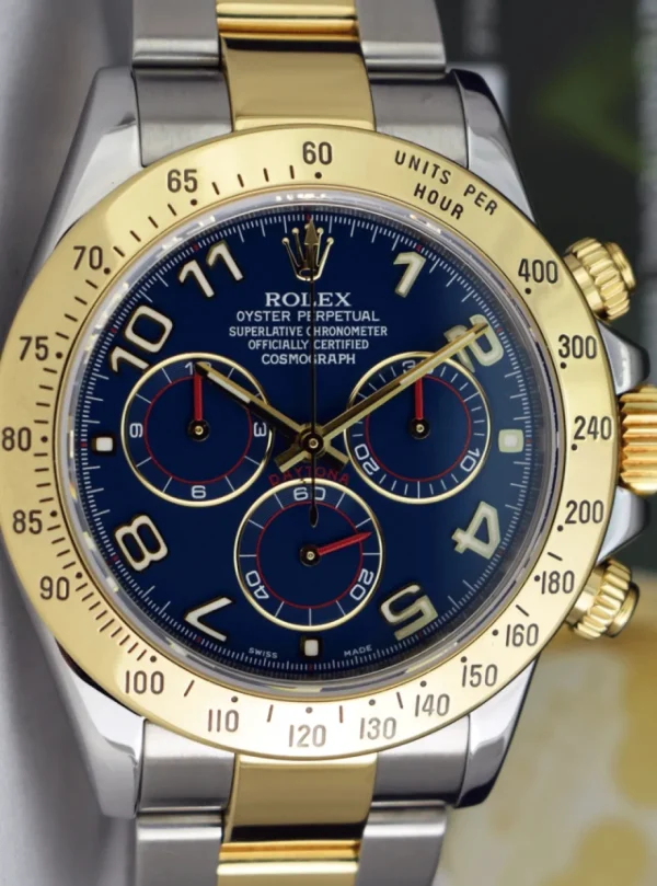Sports Watches | Racing Professional Watches | Sant Blanc ROLEX 40mm 18kt Gold & Stainless Steel Daytona Blue Arabic 