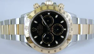 Sports Watches | Men's Watches | Sant Blanc ROLEX 40mm 18kt Gold & Stainless Steel Daytona Black Index Dial Model 116523