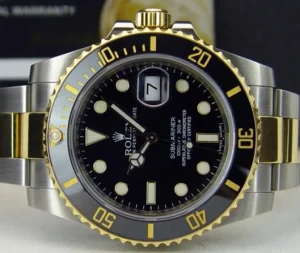 Diving Professional Watches | Men's Watches | Sant Blanc ROLEX 40mm 18kt Gold & Stainless Submariner Black Ceramic Model 116613