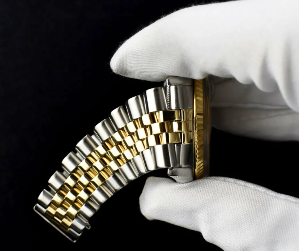 rolex_mm_kt_gold__stainle_3-2.webp Dress Watches | Sant Blanc ROLEX 36mm 18kt Gold & Stainless Steel DateJust Champagne Stick Dial Model 16013