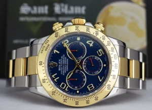 Sports Watches | Racing Professional Watches | Sant Blanc ROLEX 40mm 18kt Gold & Stainless Steel Daytona Blue Arabic 