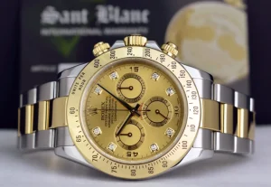 Sports Watches | Racing Professional Watches | Sant Blanc ROLEX 40mm 18kt Gold & Stainless Steel Daytona Champagne Diamond Dial Model 116523