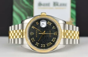 Dress Watches | Sant Blanc ROLEX 36mm 18kt Gold & Stainless Steel DateJust Black Jubilee Roman Dial Model 116233