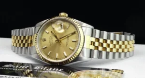 Men's Watches | Dress Watches | Sant Blanc ROLEX 36mm 18kt Gold & Stainless Steel DateJust Champagne Index Dial Model 16233