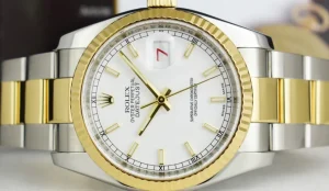 Dress Watches | Sant Blanc ROLEX 36mm 18kt Gold & Stainless Steel Datejust White Index Box Card Model 116233