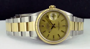 Men's Watches | Dress Watches | Sant Blanc ROLEX 36mm 18kt Gold & Stainless Steel DateJust Champagne Stick Dial Oyster Band Model 16233