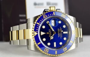 Sports Watches | Men's Watches | Sant Blanc ROLEX 40mm 18kt Gold & Stainless Steel Submariner Blue Dial Ceramic Bezel Model 116613LB
