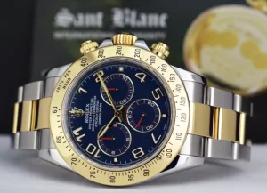 Sports Watches | Racing Professional Watches | Sant Blanc ROLEX 40mm 18kt Gold & Stainless Steel Daytona Blue Arabic 