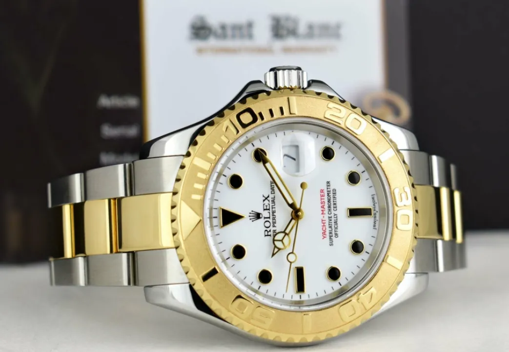 rolex_mm_kt_gold__stainle_5-26.webp Yachting Professional Watches | Men's Watches | Sant Blanc ROLEX 40mm 18kt Gold & Stainless Steel YachtMaster White Index Dial Model 16623