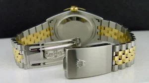 Men's Watches | Dress Watches | Sant Blanc ROLEX 36mm 18kt Gold & Stainless DateJust Black Diamond Dial Jubilee Band Model 16233