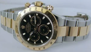 Sports Watches | Men's Watches | Sant Blanc ROLEX 40mm 18kt Gold & Stainless Steel Daytona Black Index Dial Model 116523