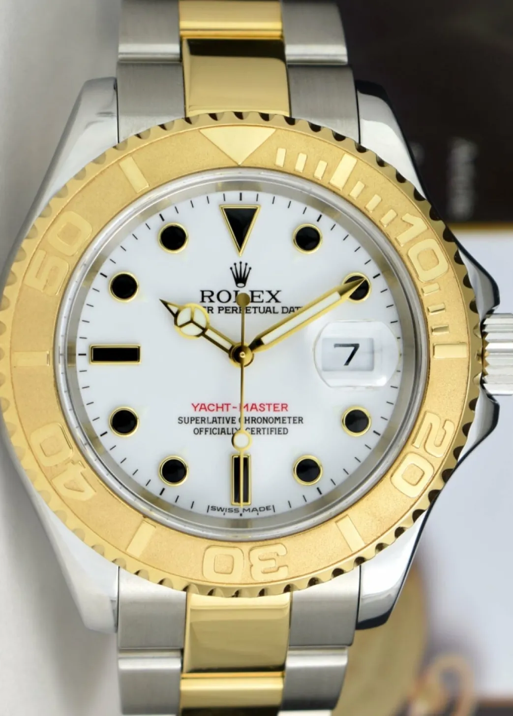 rolex_mm_kt_gold__stainle_6-26.webp Yachting Professional Watches | Men's Watches | Sant Blanc ROLEX 40mm 18kt Gold & Stainless Steel YachtMaster White Index Dial Model 16623